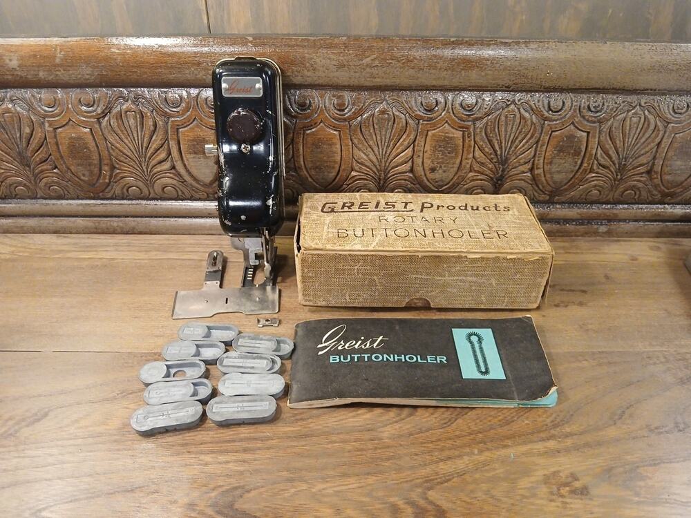 Vintage GRIEST Rotary Buttonholer In Box From 1956 Patent In USA Form 683